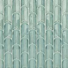 Quill Basil Blue 3D Glossy Crackled Glass Mosaic Tile