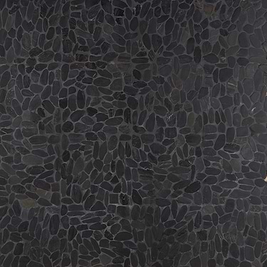 Cobblestone Noir Black Honed Pebble Mosaic