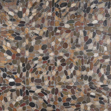 Cobblestone Motley Brown Honed Pebble Mosaic