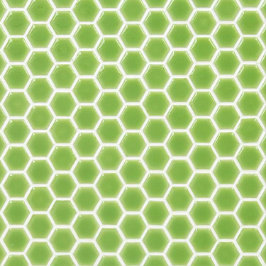 Eden Electric Lime Hexagon Polished Rimmed Ceramic Tile