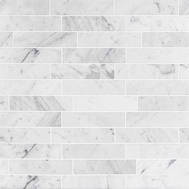 Brushed Stone Carrara White 2X8 Honed Marble Subway Tile