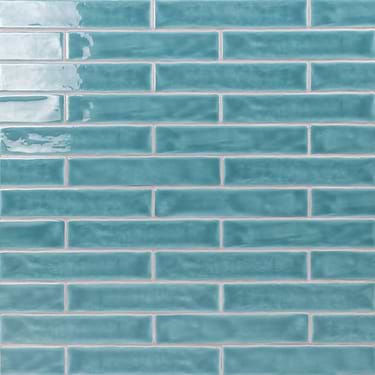 Seaport Aquamarine Blue 2X10 Polished Ceramic Subway Tile