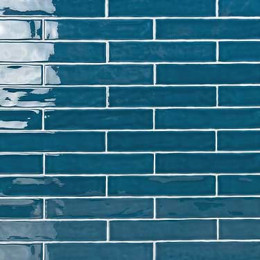 Seaport Atlantic Blue 2x10 Polished Ceramic Subway Wall Tile  - Sample