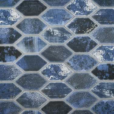 Adorno Blue 7x13 Hexagon Matte Porcelain Tile