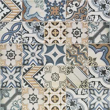 Santa Monica Warm Deco Multicolor 4X12 Polished Ceramic Tile