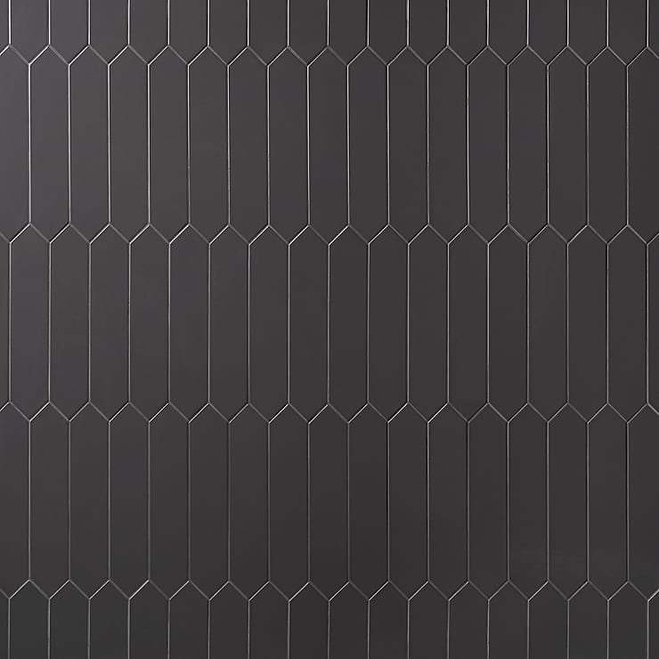 Kent Antracite Dark Gray 3x12 Picket Polished Ceramic Wall Tile