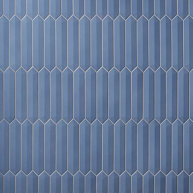 Kent Marine Blue 3x12 Contour 3D Picket Polished Ceramic Wall Tile