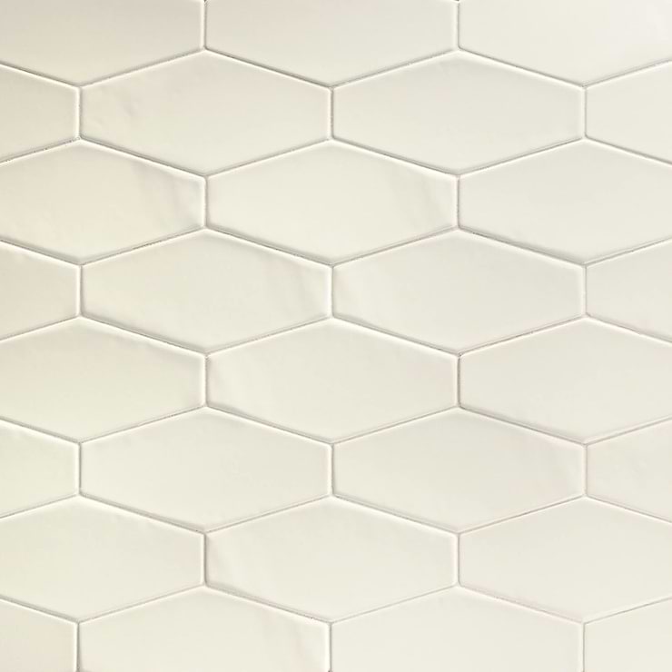 Manchester Vanilla Off White 4x8 Hexagon Glazed Ceramic Wall Tile