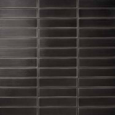 ArtBlock by Stacy Garcia Fluted Nero 4x16 Glossy Porcelain Tile by Stacy Garcia - Sample