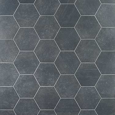 Texstone Antracita Dark Gray Matte Porcelain Hexagon Tile  - Sample