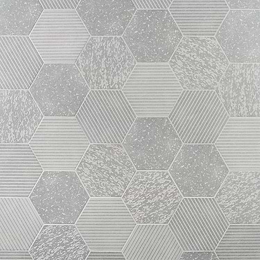 Texstone Gris Gray Deco Matte Porcelain Hexagon Tile  - Sample