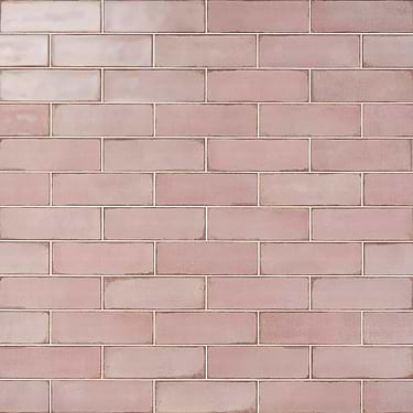 Los Lunas Pink Rose 4x12 Polished Ceramic Subway Wall Tile  - Sample