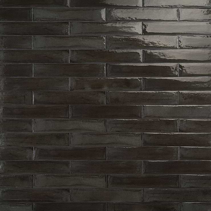 Paint Nero 3x16 Glossy Porcelain Subway Tile for Wall
