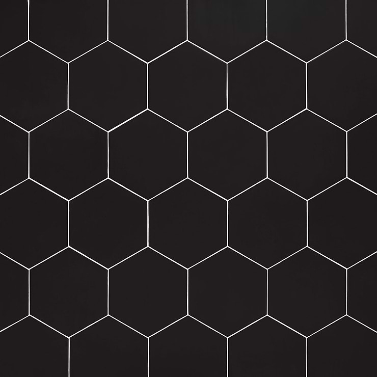 Symetro Hexagon Black 10" Matte Porcelain Tile