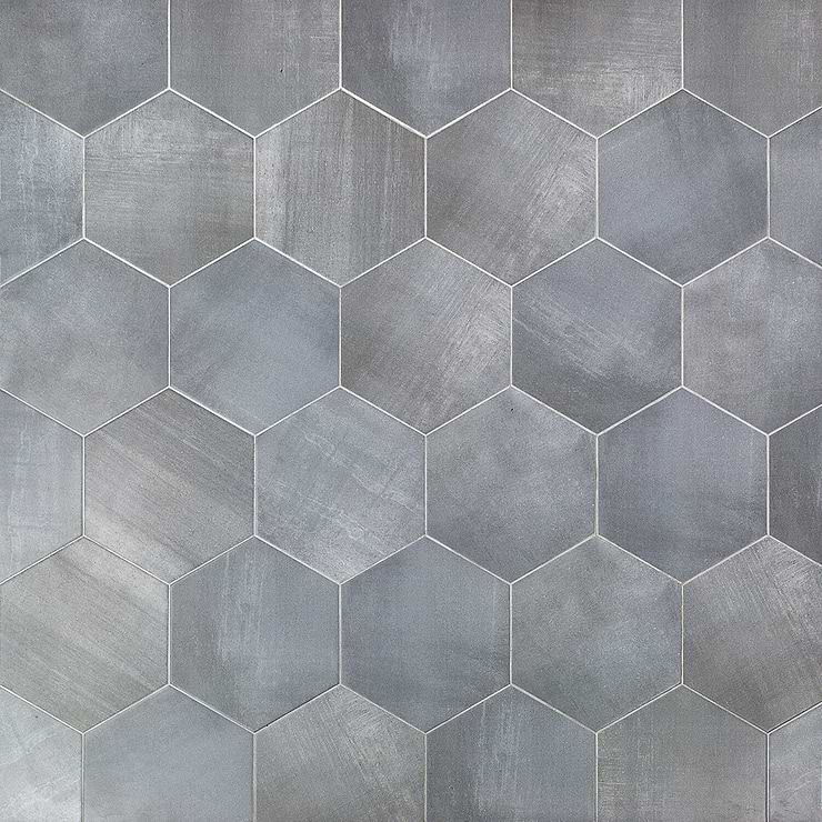 Paige Grigio 10" Hexagon Matte Cement Look Porcelain Tile
