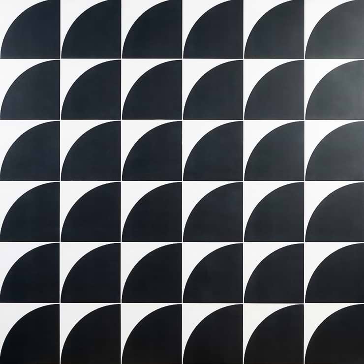 Stacy Garcia Maddox Deco Charcoal Black 8x8 Matte Porcelain Tile