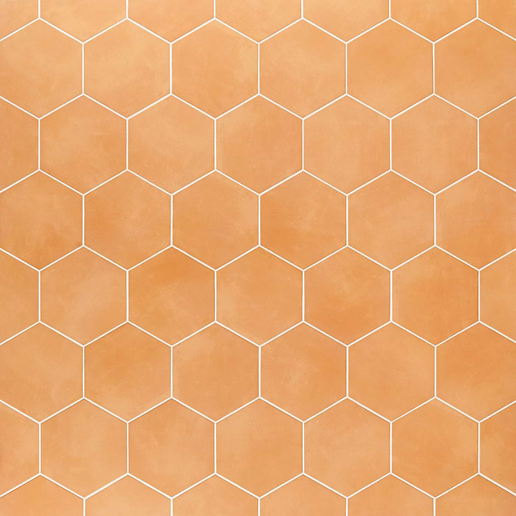 HexArt Orange 8" Hexagon Matte Porcelain Tile