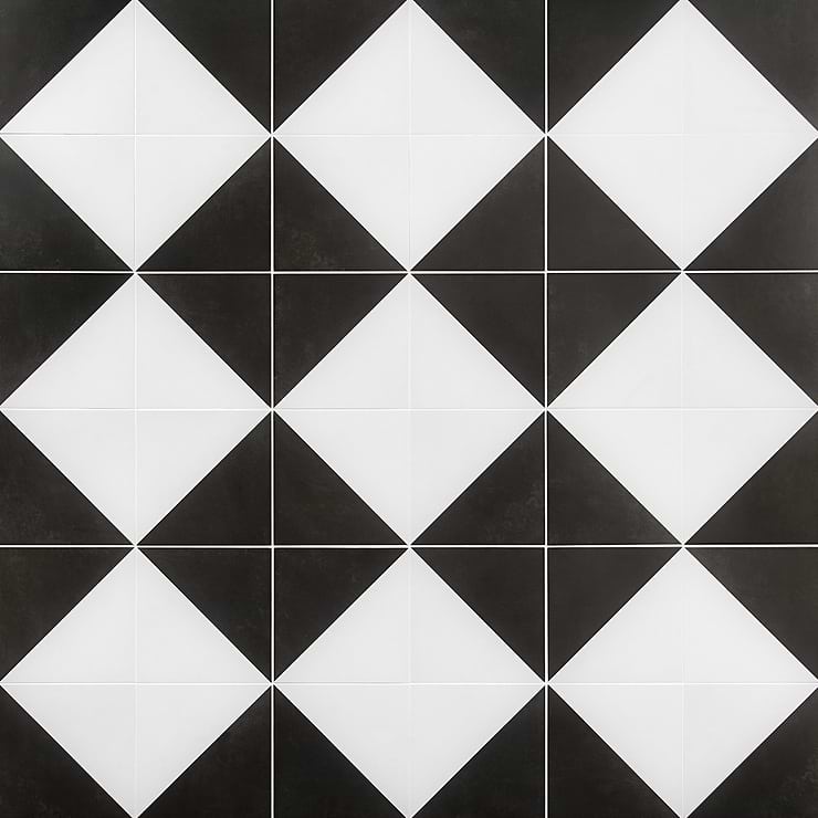 Art Geo by Elizabeth Sutton Cement Dos Charcoal Gray 8x8 Matte Porcelain Tile: Pattern 2