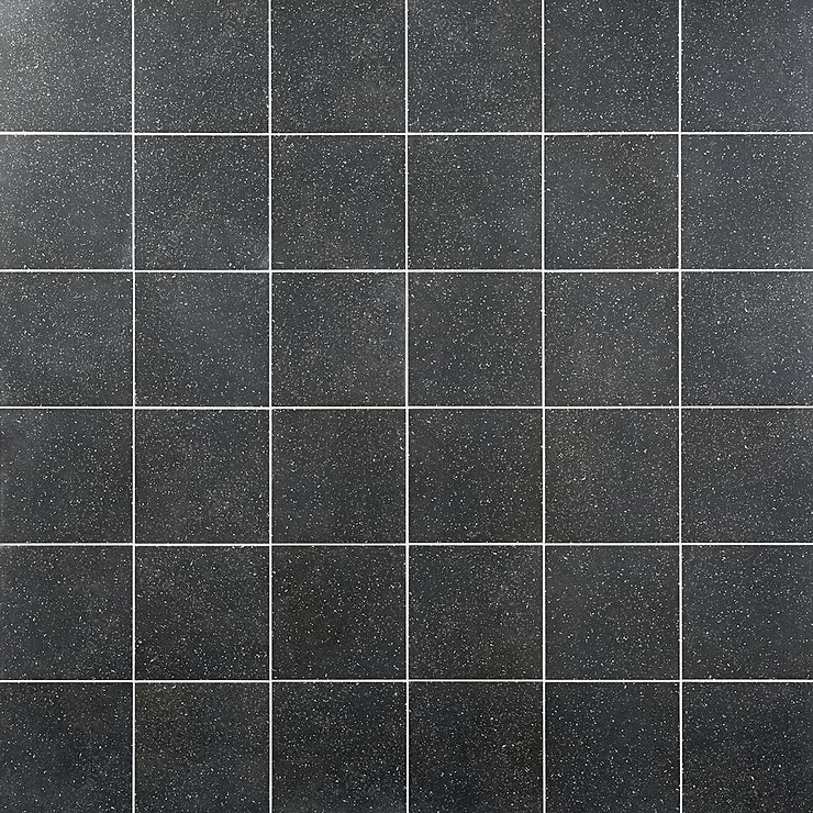 Art Geo by Elizabeth Sutton Terrazzo Charcoal Gray 8x8 Matte Porcelain Tile