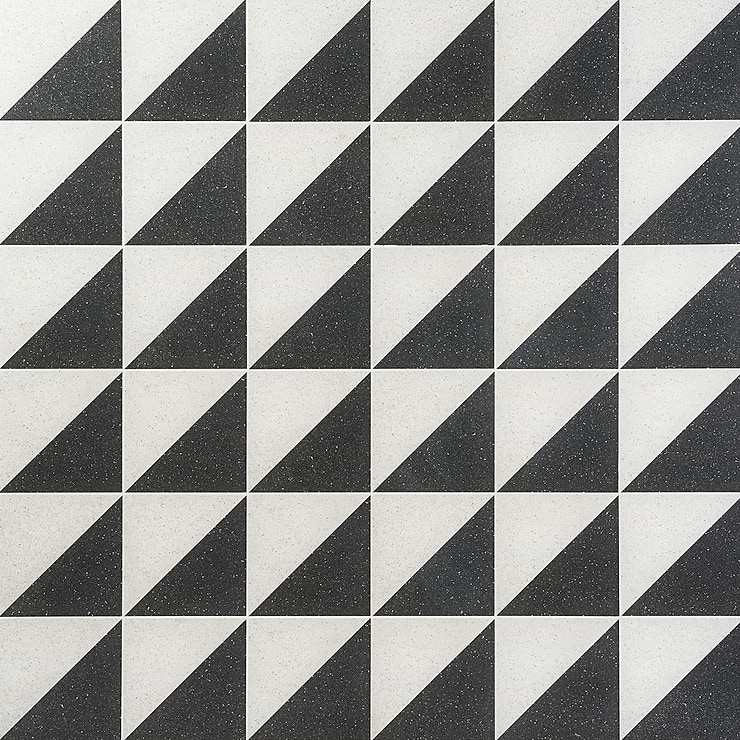 Art Geo Terrazzo Dos Charcoal Gray by Elizabeth Sutton 8x8 Matte Porcelain Tile