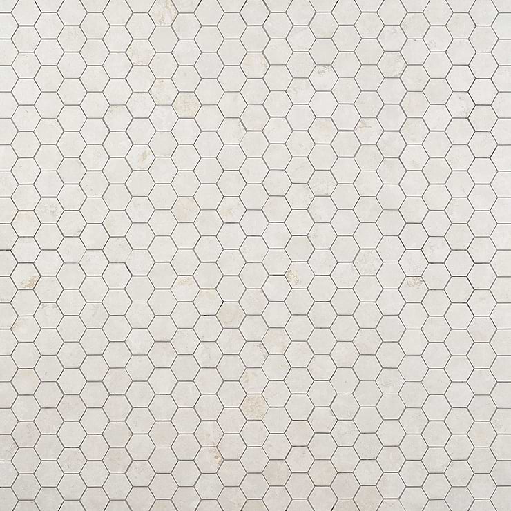 Portrait Ivory 2" Hexagon Matte Porcelain Mosaic Tile