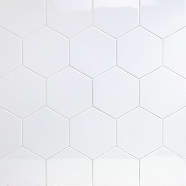 Exagoni Puro White 6x7 Hexagon Polished Ceramic Tile