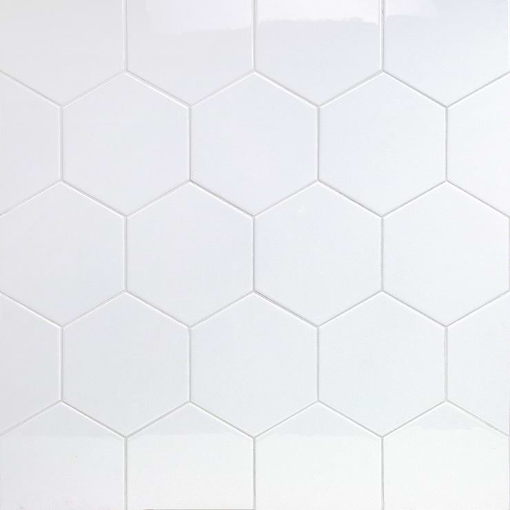 Exagoni Puro White 6x7 3D Hexagon Blanco Polished Ceramic Wall Tile