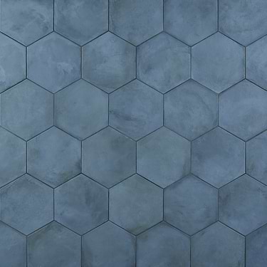 Ava Ocean Blue 8" Hexagon Matte Porcelain Tile - Sample