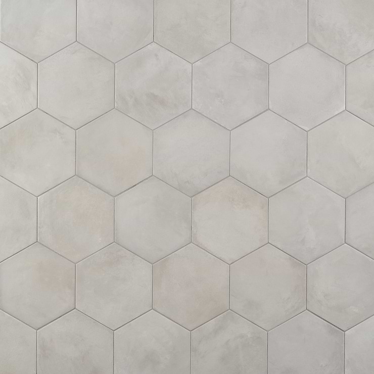 Ava Gray Sabbia 8" Hexagon Matte Porcelain Tile