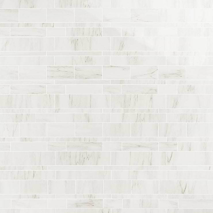 DreamStone Dolomite Snow Railroad Polished Porcelain Mosaic
