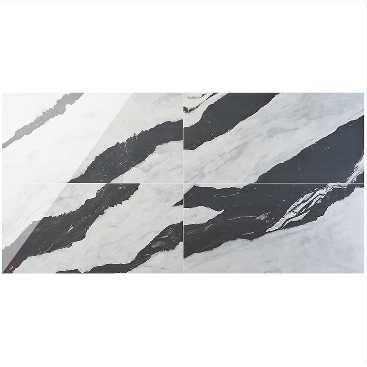 DreamStone Panda White 24x48 Polished Porcelain Tile