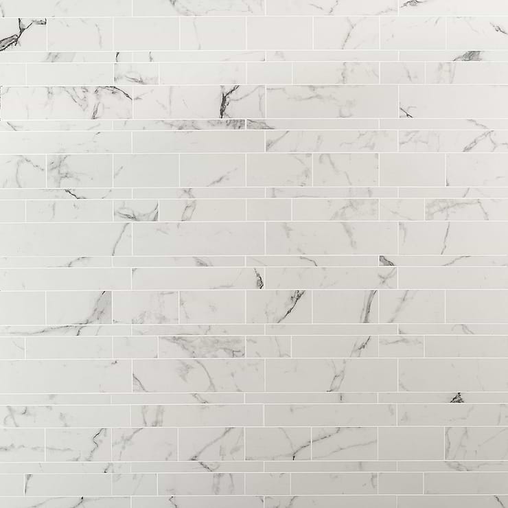 DreamStone Statuario Venato Railroad Matte Porcelain Mosaic