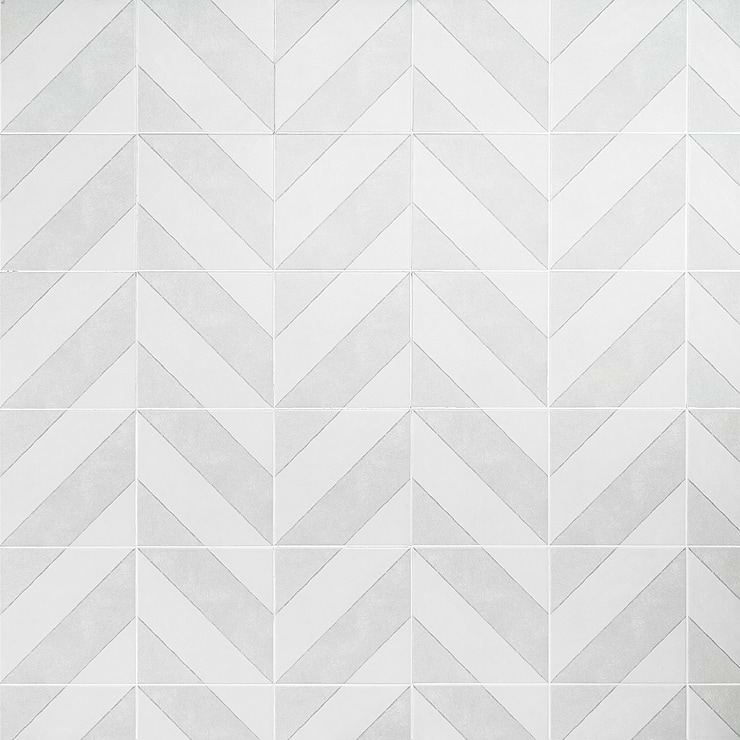 Auteur Diagonals Ash 9x9 Porcelain Tile: Pattern 4