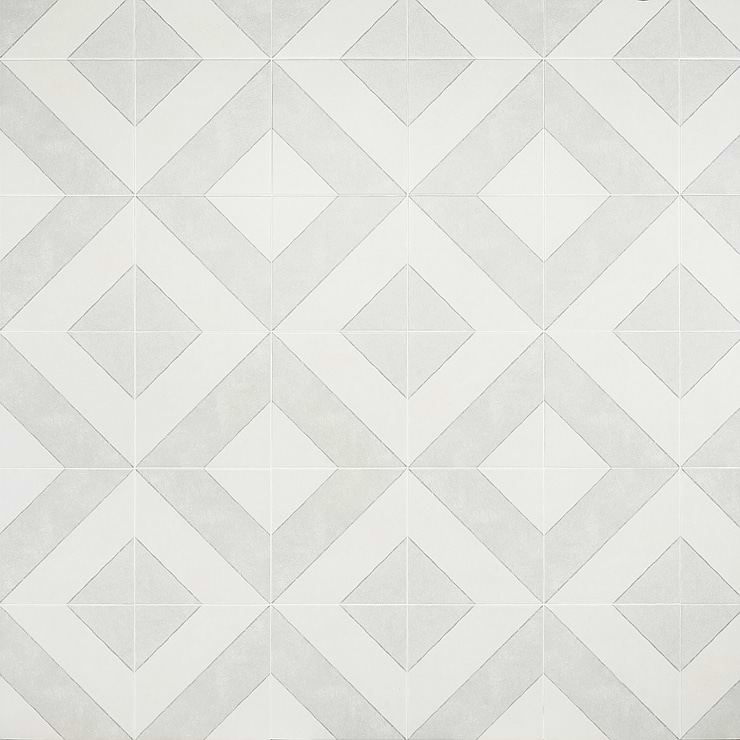 Auteur Diagonals Ash 9x9 Porcelain Tile: Pattern 2 