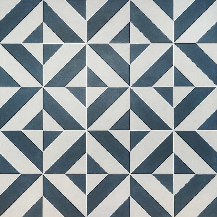 Auteur Diagonals Navy 9x9 Porcelain Tile: Pattern 3