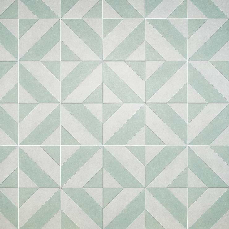 Auteur Diagonals Sage 9x9 Porcelain Tile: Pattern 2 