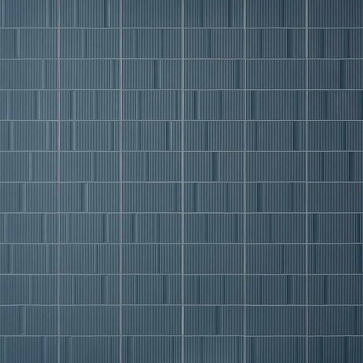 Division Blue 8x16 Fluted 3D Matte Ceramic Wall Tile