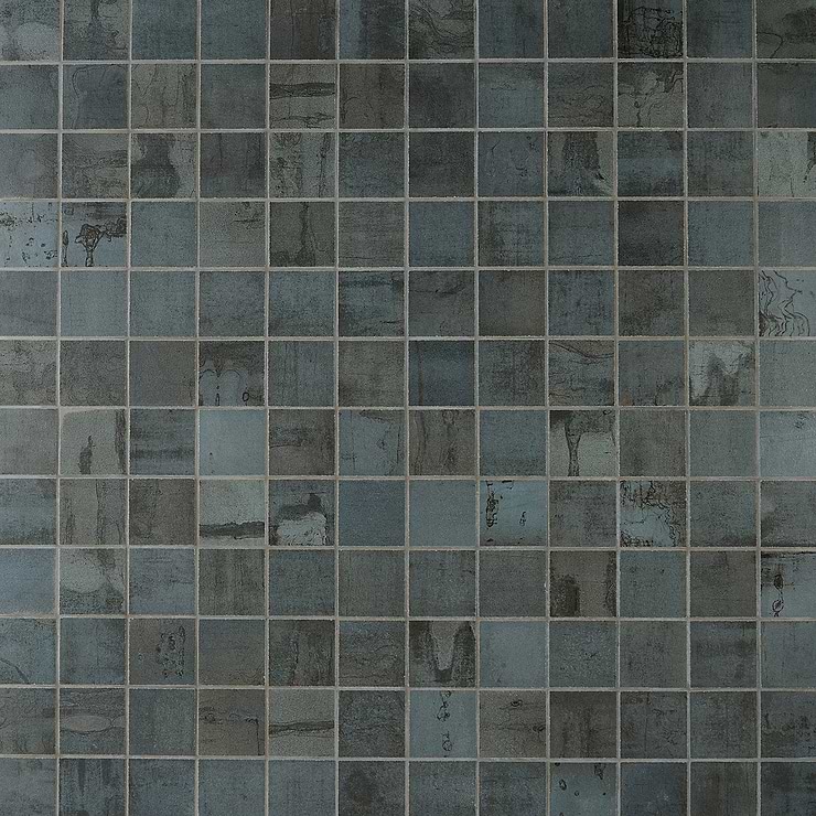 Angela Harris Inspira Oxide Metallic Blue 2x2 Matte Porcelain Mosaic Tile