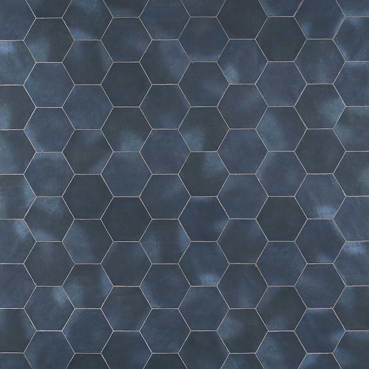 Sasha Hex Chiazza Marino 6" Matte Porcelain Hexagon Tile