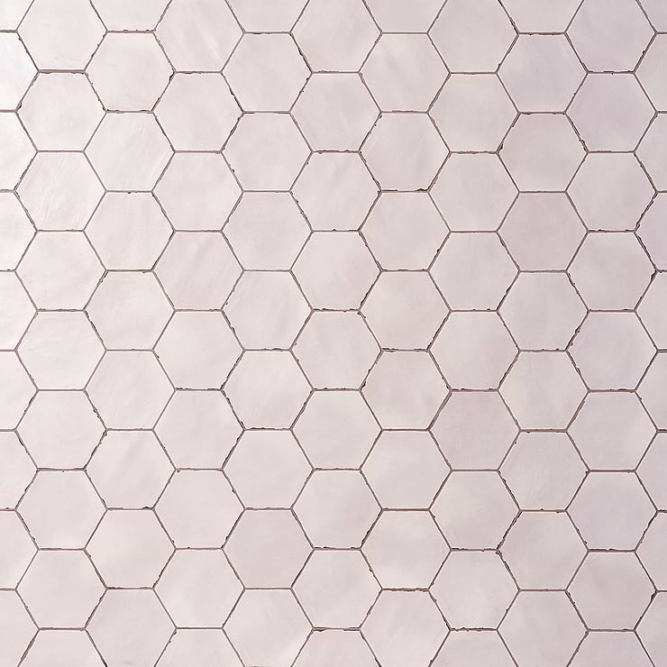 Sasha Hex Oxalis Rose 6" Matte Porcelain Hexagon Tile