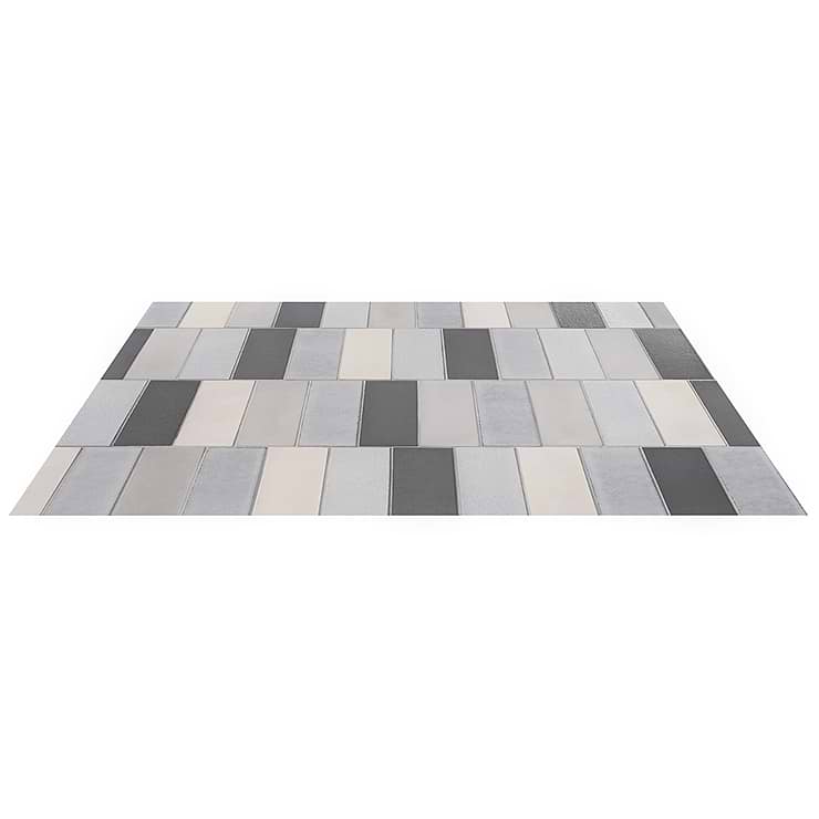 Color One Cloud Blend 2x8 Cement and Lava Stone Tiles