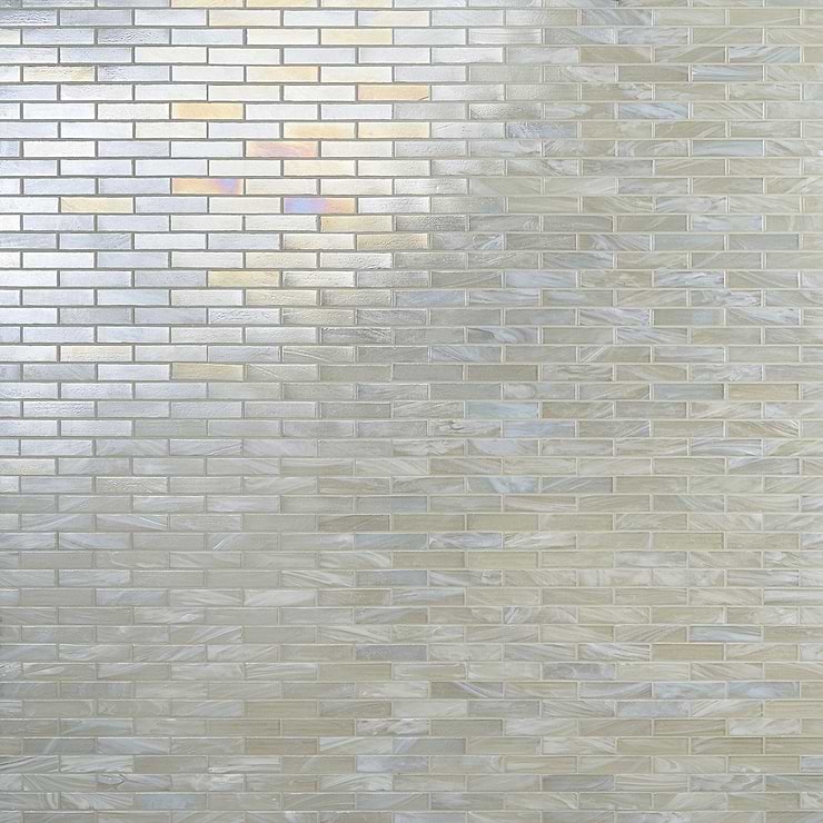 Artwater Iridescent Pearl White Polished Glass Mosaic Tile
