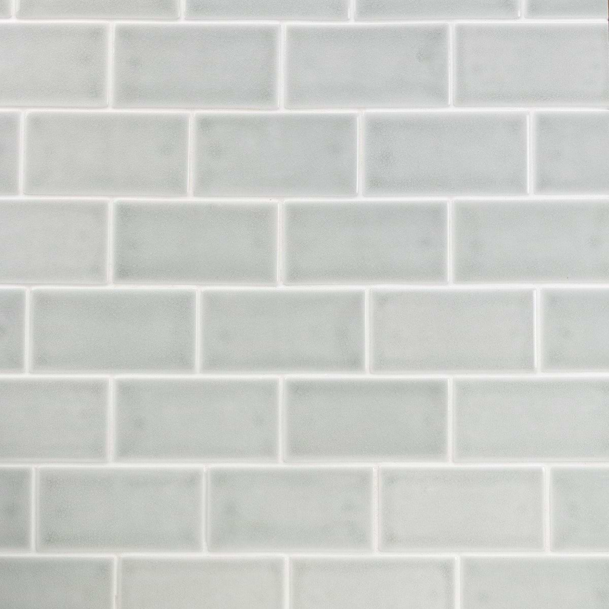 Nabi Subway Tundra Gray 3x6 Glossy Crackled Glass Tile | Tilebar.com