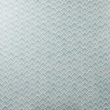 Suki Blue 2x3 Fishscale Matte Glass Mosaic Tile - Sample