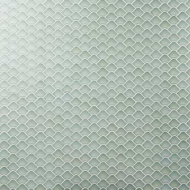 Suki Green 2x3 Fishscale Matte Glass Mosaic Tile - Sample