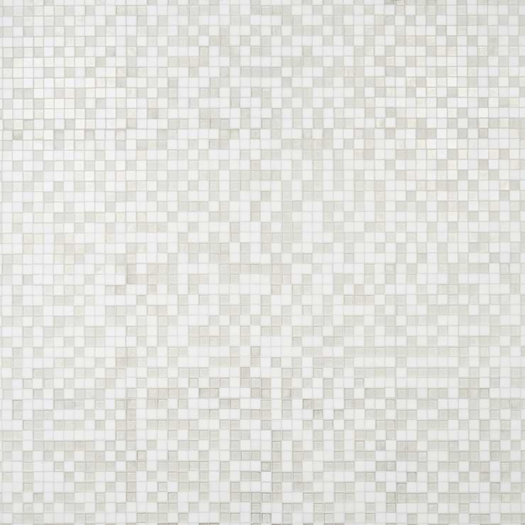 Ohana Small Squares Oxygen White 1x1 Glass Mosaic