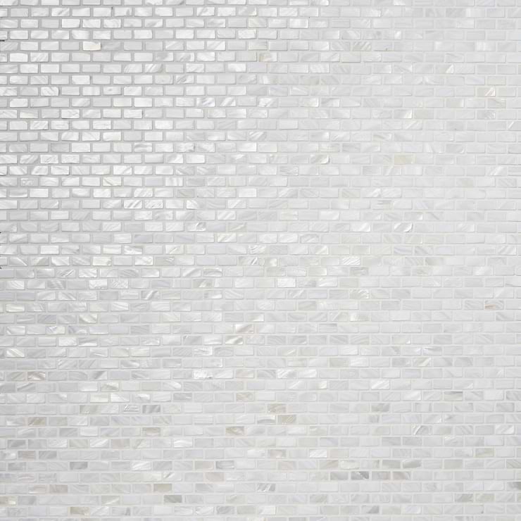 Mother of Pearl Oyster White Pearl Mini Brick Polished Mosaic Tile