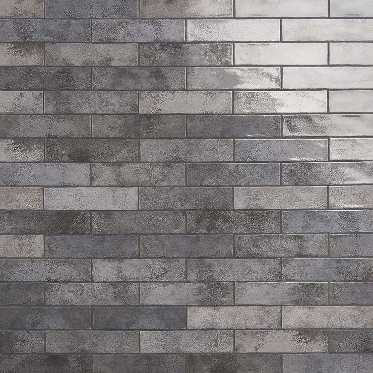 Kalay Antracite Gray 3x12 Glossy Ceramic Wall Tile