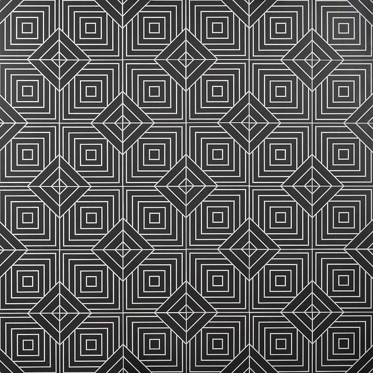 B2W Line Negative 8x8 Matte Porcelain Tile