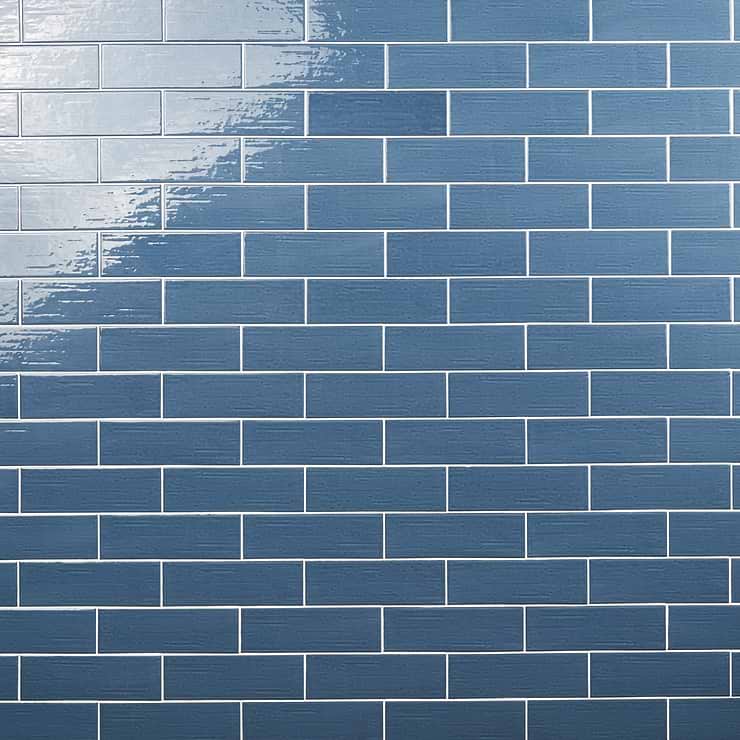 Kiln Blue 3x9 Polished Porcelain Subway Tile